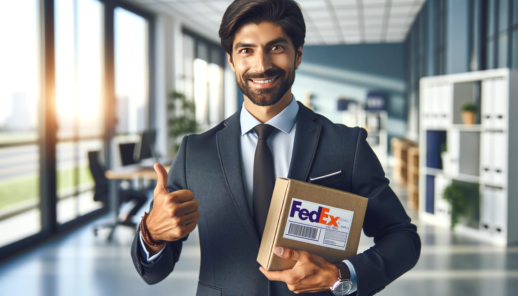 DALL·E 2023-11-23 05.59.12 - A high-quality, realistic photo-style image showing a confident business professional, a South Asian man, standing in an office setting. He is holding
