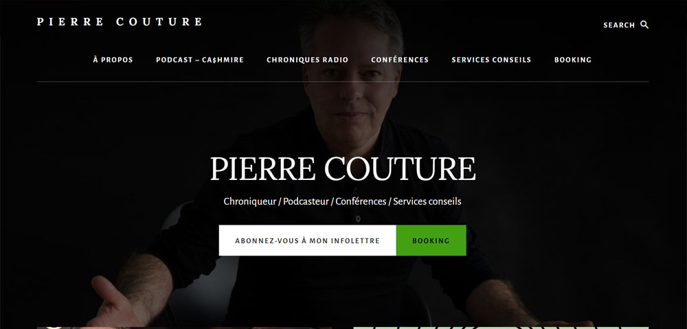 Page d'accueil du site de Pierre Couture